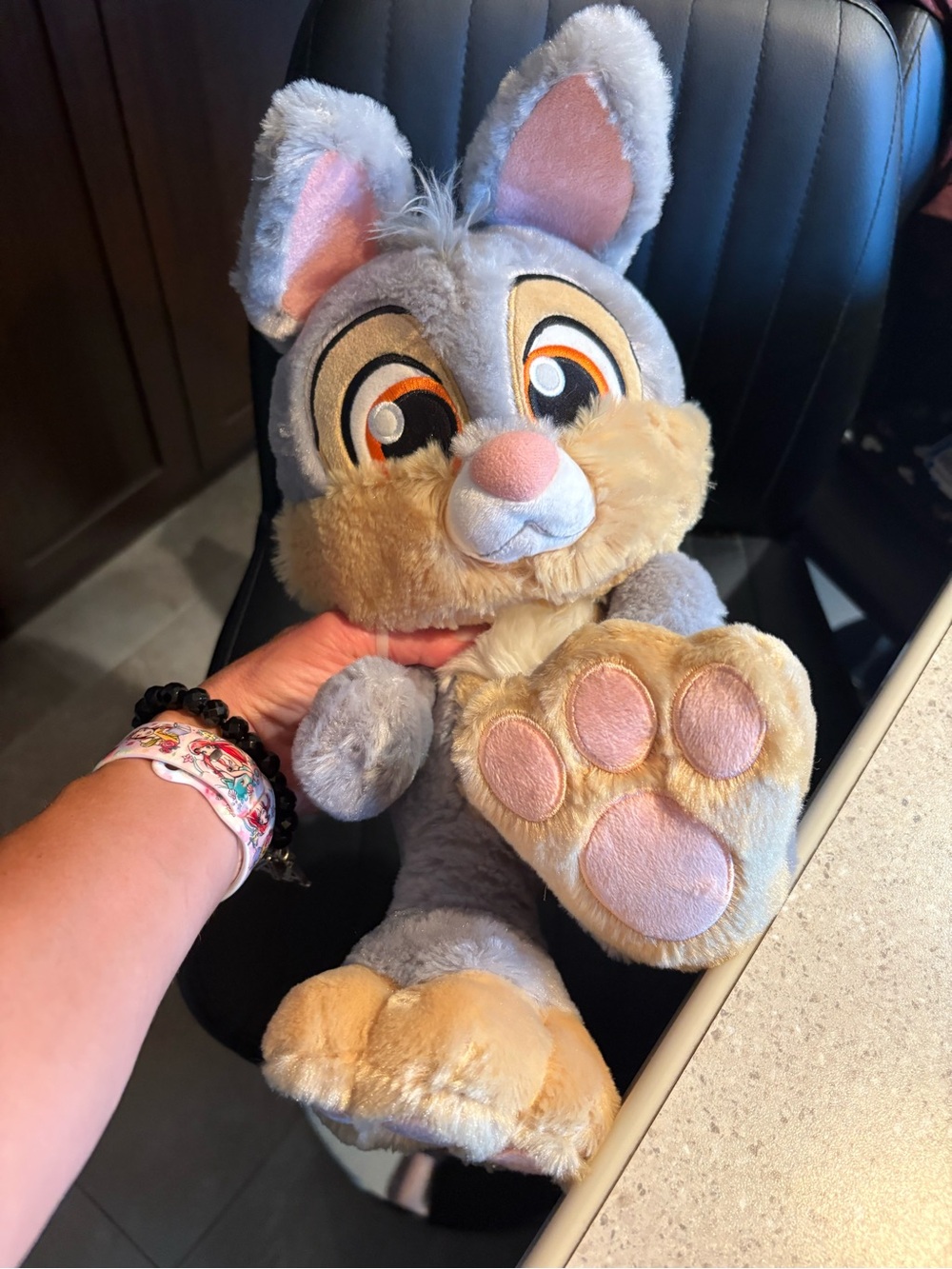 Disney Parks Plush Bambi thumper Bunny in Light Gray and White